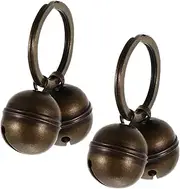 Veemoon 2sets Loud Copper Bell Key Chain for Pets of Retro Pet Collar Bells for Dogs and Cats for Home Decor and Key Accessories