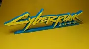 Cyberpunk 2077 - 100mm wide -3d Printed logo for desk or wall mount.*