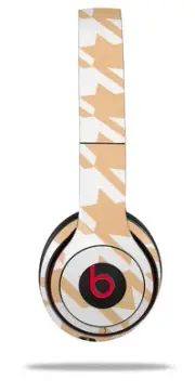 Skin Wrap for Beats Solo Wireless 2 3 4 Houndstooth Peach SKIN ONLY