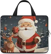 Laptop Case Sleeve Shockproof Computer Carrying Bag Christmas Santa Claus Laptop Bag Tote Lightweight Notebook Case Cover Traveling Briefcase Handle Bags for Travel Business 17inch