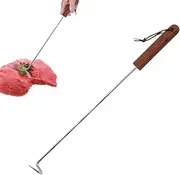 Meat Hook Flipper - Meat Turner Hook for Grilling - Barbecue Accessories, Food Turning Tool for Ribs, Chicken, Hot Dogs, Vegetable