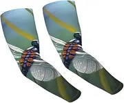 [FHEDVBN] Dragonfly painting Arm Sleeves Compression Arm Covers for Men Women Outdoor Sun Sleeves Cooling Sports Sleeve, Black