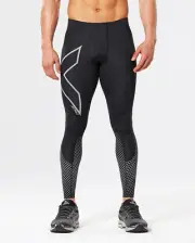 2XU Reflect Mens Compression Tights Black/Silver Reflective