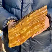 5.5LB Large Golden Tiger'S Eye Rock Quartz Crystal Mineral Specimen Metaphysics