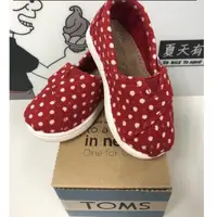 在飛比找蝦皮購物優惠-TOMS TINY 可愛紅點點懶人帆布鞋/休閒鞋(T5)12