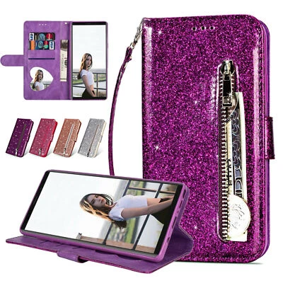 Bling Glitter Wallet Leather Case Magnetic Flip Cover For iPhone 14 13 12 11 8 7