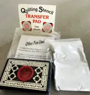 Vtg. HANCY Quilter's STENCIL Transfer Pad Marking Tool USA Sealed Chalk Bag