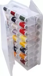 46 Grids Sewing Organizer, Double Sided Thread Box Storage, Portable Clear Box