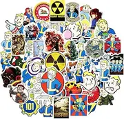 GMVAESKY 50Pcs Fallout Merchandise Stickers for Bottle, Suitcase, Laptop, Computer, Refrigerator - Birthday Party Children's Toys