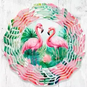 Pink Flamingos 10" Wind Spinner
