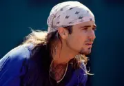 Andre Agassi USA at the French Open Tennis Championships at the St- Old Photo 2
