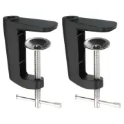 2Pcs 0.29"/M10 Thread Hole Table Mount Clamp for Microphone Arm Lamp Stand Black