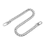 Iron Flat Chain Strap, 16" Handbag Chains Purse Straps DIY Replacement, Silver