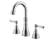 Milli Voir Gooseneck Basin Set Swivel Outlet Lever Handles Chrome