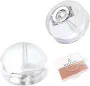 BEADNOVA 18K White Gold Earring Backs Soft Clear Silicone Padded Mushroom Safety Grip Earring Backings Secure Hypoallergenic Pierced Earing Backs for Studs (2pcs)