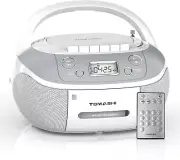 CD Player Boombox Cassette Player Combo with AM/FM Radio,Stereo Sound,Portable B