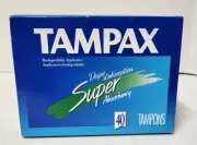 Tampax Super Absorbency 40 Tampons New