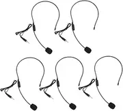 LALADEFIEE Flexible Head Microphone Voice Amplifier 5 Pack Wired Headset for Teachers for Presentations Conferences