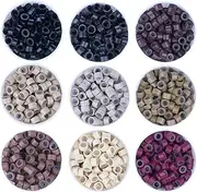 KOCONI Aluminum 4.5mm Silicon Lined Beads Micro Rings Silicone Micro Rings Silicone Micro Rings For 0.5g/0.7g/Strands I Tip Stick Hair Extensions 4.5mm #11 Light Brown