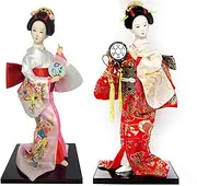 2pcs Japanese Kimono Doll Geisha Figure Ornaments Gift Art Craft Collection/Gift, Home Decorations Geisha Dolls in Beautiful Kimono,#017,12"/4126 (Color : #017, Size : 12")