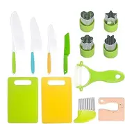 montessorii Kitchen Accessories - Safe Toddler Cooking Tools Set | Real Toddler Safe Knives Set Kids Cutting Board Real Cooking Kit, Children Kitchen Activities Utensils for Kids Boys and Girls