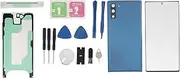for Samsung Galaxy Note 10 Replacement Rear Glass Cover, Front Screen Glass Repair Kit, DIY, with a Full Set of Repair Tools (Blue)
