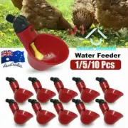 1/5/10X Automatic Cups Water Feeder Drinker Chicken Waterer Poultry Chook Bird