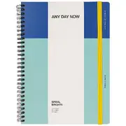 Any Day Now Spiral Brights B5 Ruled Notebook Blue Mint