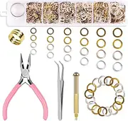 1014 Pcs Nail Art Dangle Charms Piercing Tool Hand Drill, Kalolary 6 Sizes 4 Colors Open Jump Rings for Jewelry Making with Jump Ring Opener, Nail Charms Nail Jewelry Rings with Pliers and Tweezers