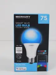 NEW Merkury Innovations Smart LED WI-FI Light Bulb 75 Watt Equiv A21