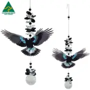 Magpie Crystal Suncatcher bird window hanging pendant sun catcher gift AUSTRALIA