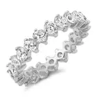 NEW! Sterling Silver 925 SILVER RING CLEAR ETERNITY BAND DESIGN SIZES 5-10