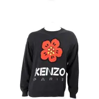 在飛比找Yahoo奇摩購物中心優惠-KENZO BOKE FLOWER 扶桑花幾何字母黑色長袖純