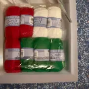 Herrschners Snowflake Holiday Towel & Dishcloth Set 8 Skeins Crochet