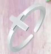 Thanksgiving Gift For Women's Solid Metal 925 Silver Attractive Cross Toe Ring