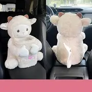 Cute Bear Tissue Holder and Trash Can, Soft Plush Multifunctional Car Tissue Box, 2 in 1 Car Tissue Holder & Trash Can, Suitable for Long-Distance Driving and Traveling (Style G)
