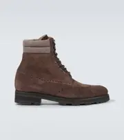 [Manolo Blahnik] Manolo Blahnik Sapele suede lace-up boots AU 10 brown