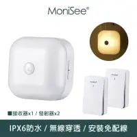 在飛比找momo購物網優惠-【MoniSee 莫尼希】北歐風觸控夜燈自發電無線門鈴-擴充