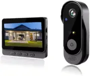 Video Doorbell with Two-Way Audio 2.4G Wireless Smart 4.3" LCD Screen Intercom V