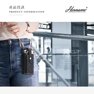 【Hername】格紋鍊條斜背手機包/零錢包/卡包/手機掛繩/側背手機包/手機套/手機背帶 三色可選 免運