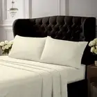 Queen Bed Sheet Set, Crisp and Smooth Cotton Percale Solid Sheets and Pillowc...