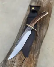Beautiful handmade Bowie knife stag handle with leather sheath special for gift