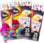 Trolls Temporary Tattoos Party Favor Pack - Bundle with 75 Trolls Tattoos | Trolls Party Supplies And Party Activities (Trolls Temporary Tattoos)