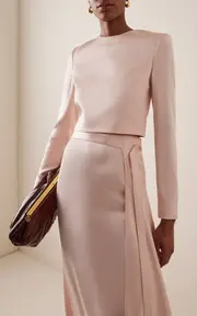 [Adam Lippes] Keira Silk Charmeuse Crop Top