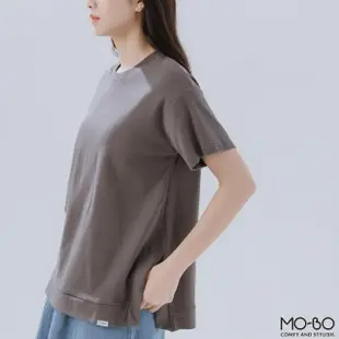 【MO-BO】MIT涼感側開衩圓領上衣