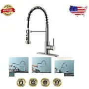 Modern Deck Mounted Kitchen Faucet with Retractable Hose - Stylish Functionality