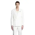 [LARDINI] Viscose Twill Double-Breasted Blazer White