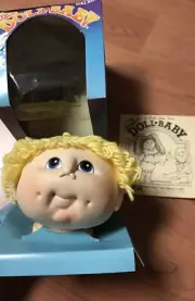 Two 1984 Cabbage Patch Doll Heads Replacement Blonde & Brown Girls