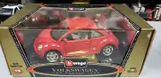 BBURAGO 1/18TH SCALE GOLD COLLECTION 1998 VOLKSWAGEN NEW BEETLE RED COD.3342