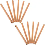 [FIXOSHEE] 10pcs Retro Wooden Handle for Round Hand Fan Comfortable Grip Diy Fan Handle for Outdoor Travel Picnic